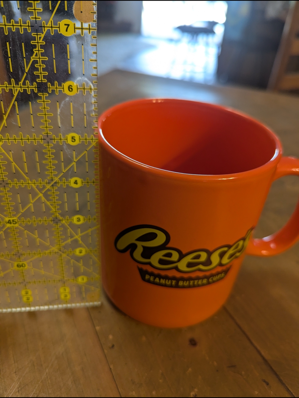 Reeses Large Orange Ceramic Coffee Mug with Logo